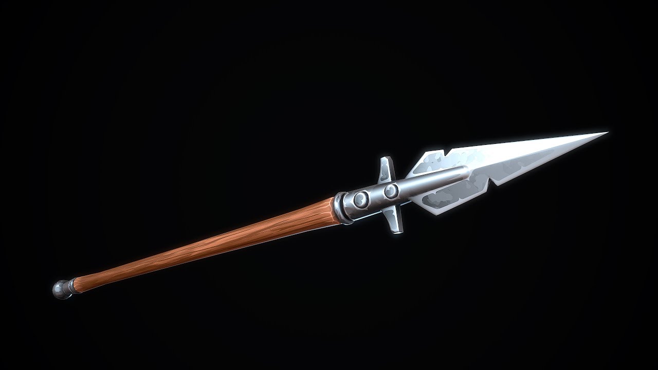 Stylized Medieval Spear 3D Model