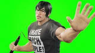 Tekken 8 Marshall Law "I hate rich people" (with t-shirt) green screen