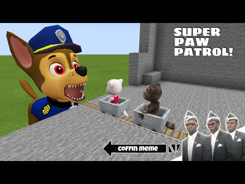 SUPER PAW PATROL.EXE vs Talking Tom in Minecraft - Coffin Meme
