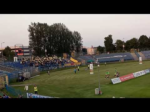 Kibice Ruchu Radzionków w Chorzowie podczas meczu Ruch Chorzów Ruch Radzionków