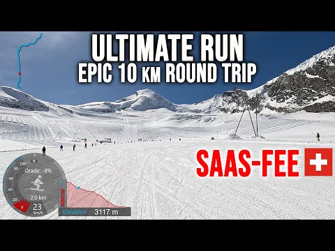 [4K] Skiing Saas Fee, Ultimate Run - Stunning 10 km Round Trip, Wallis Switzerland, GoPro HERO13