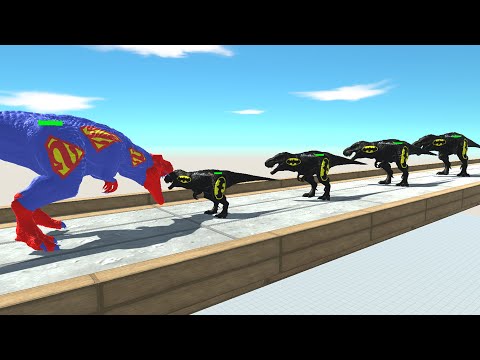 BATTLE 4 SIZE of BATMAN T-Rex - Animal Revolt Battle Simulator ARBS