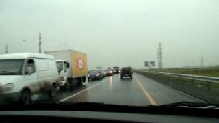 Огромная пробка на Югорском мосту через р.Обь