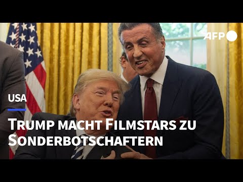 Video Thumbnail: Gibson, Stallone, Voight: Trump macht Hollywood-Stars zu Sonderbotschaftern | AFP