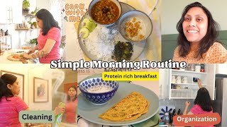 Productive Morning Vlog - Cook , Clean and Organize with me - Protein Rich Breakfast & Lunch