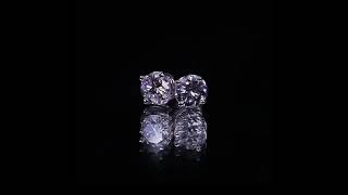 Gorgeous 0.94 Ct Round Diamond Solitaire Earrings in 14k White Gold G SI1