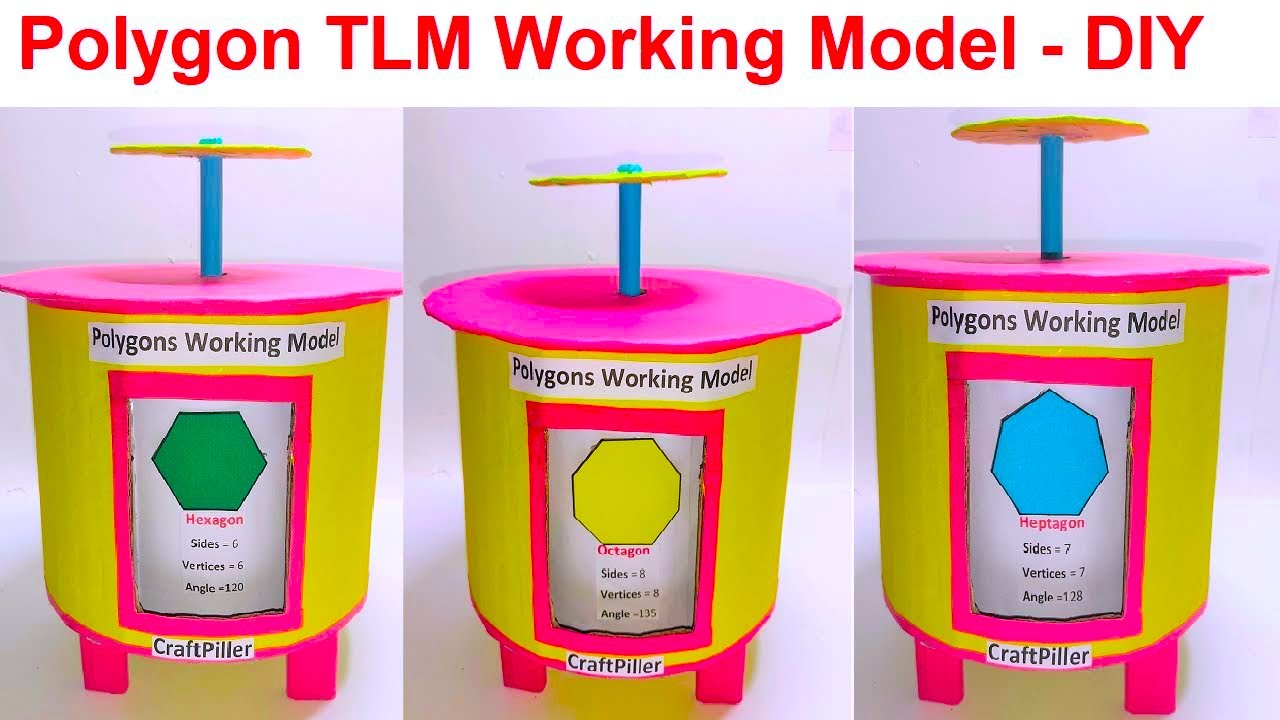 polygon working model (3D) (maths TLM model ) science project | craftpiller @howtofunda
