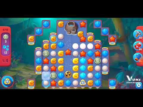 Fishdom. 8718 hard level no boosters and diamonds. 16 moves