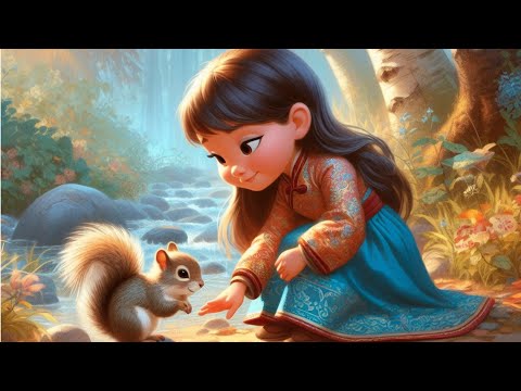 La fillette sauve un écureuil