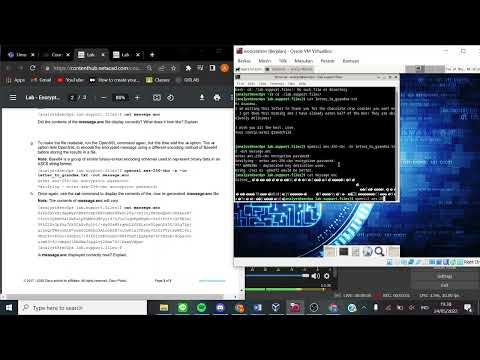 CyberOps - Encrypting and Decrypting Data Using OpenSSL (virtual box)