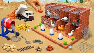 Download lagu DIY Mini Tractor Builds a 2-Story Brick Chicken Coop with Steel Protective Netting After Wolf Attack mp3