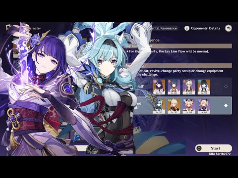 Raiden National & Eula Hypercarry | Spiral Abyss 3.4/3.5 Floor 12