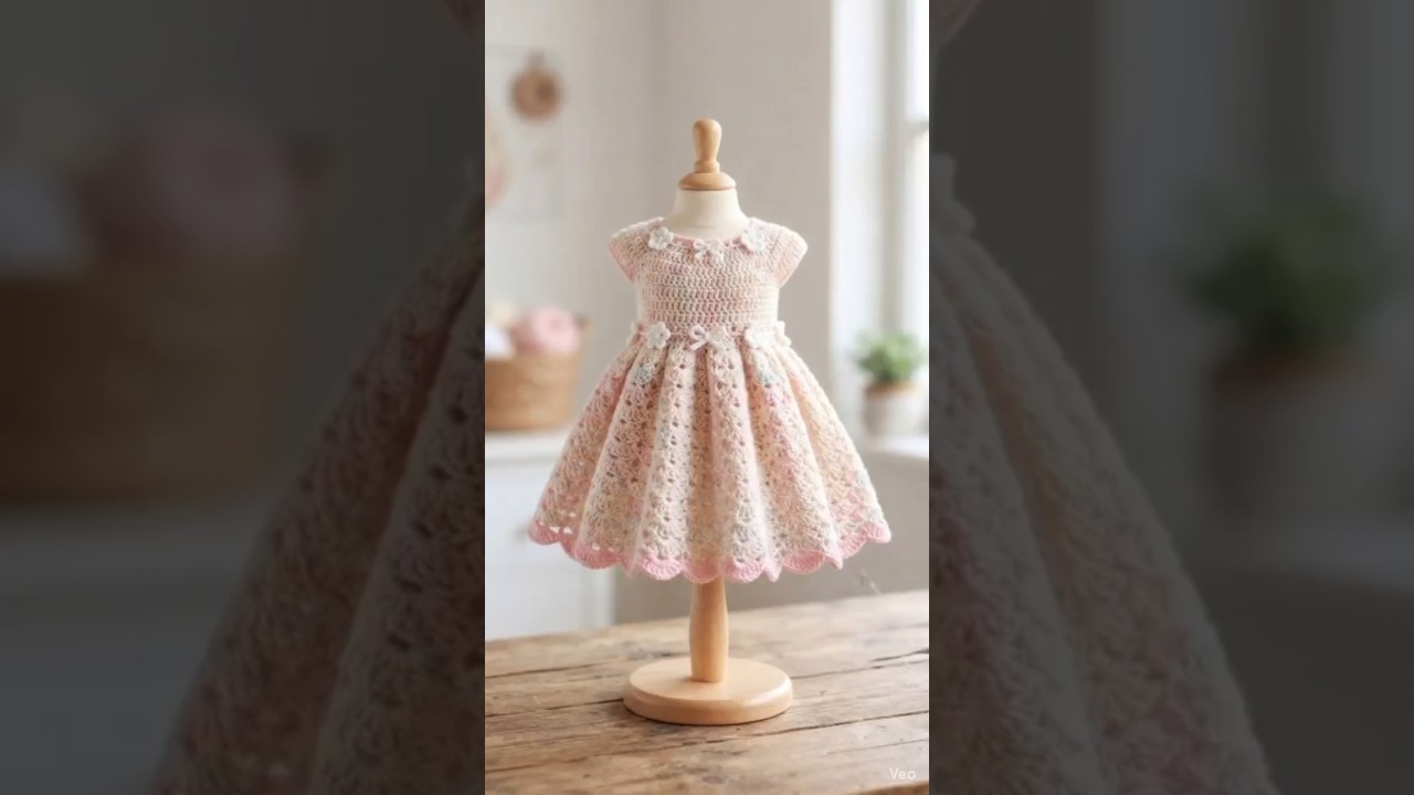 crochet flower frock 🧶#shorts #trending #viral #crochet