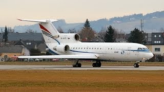 preview picture of video 'RusJet ski charter Yak-42D departing from Salzburg'