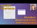 Quick tasks entry with tags picker