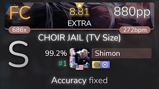 Download lagu Shimon | Suzuki Konomi - CHOIR JAIL (TV Size) [EXTRA]  HDDT 99.2% {#1 880pp FC} - osu! mp3