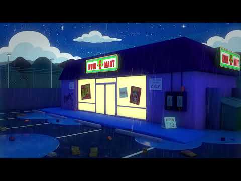 Quiet Night at Kwik-E-Mart | The Simpsons Ambience | Rain Sounds | ASMR