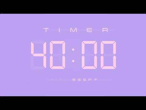 40 Minute Digital Countdown Timer with Simple Beeps 💕💜