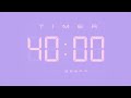 40 Min Digital Countdown Timer with Simple Beeps 💕💜