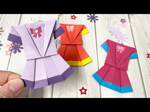 摺紙 紙娃娃 服裝 洋裝 制服 扮家家酒 diy 手作 愉樂生活 origami dress