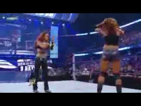 Smackdown 04/09/09 Eve Torres and Maria VS Natalya and Layla