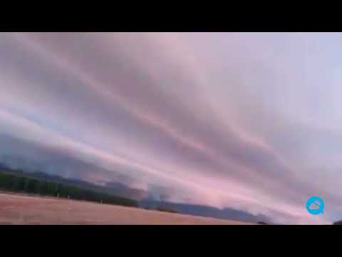Spectacular shelf cloud in Minga Guazú, Paraguay