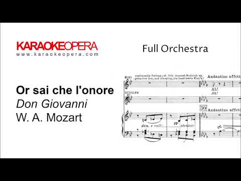 Karaoke Opera: Or Sai chi l'Onore - Don Giovanni (Mozart) orchestra only with printed music