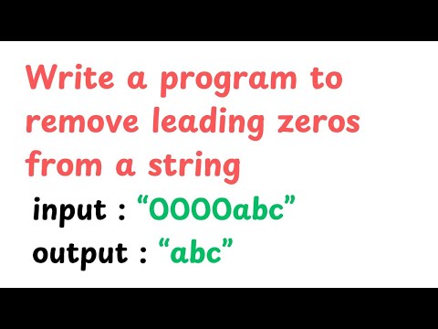 Program To Remove Leading Zeros From String In Java Placement Series Java4quicklearning