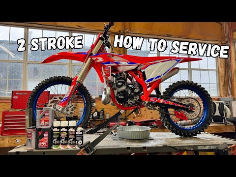 How to Service Beta 300 2 Stroke Motorcycle | Change oil & Adjust chain...