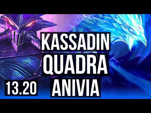 KASSADIN vs ANIVIA (MID) | Quadra, 1100+ games, Comeback, 900K mastery | KR Master | 13.20