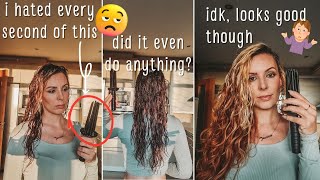 curl rolling comb on wavy hair ~ first impressions, tutorial, results and anger 😂