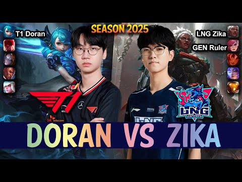 T1 Doran vs LNG Zika - Doran GWEN vs Zika AMBESSA Top - Patch 25.15 KR Ranked | lolrec