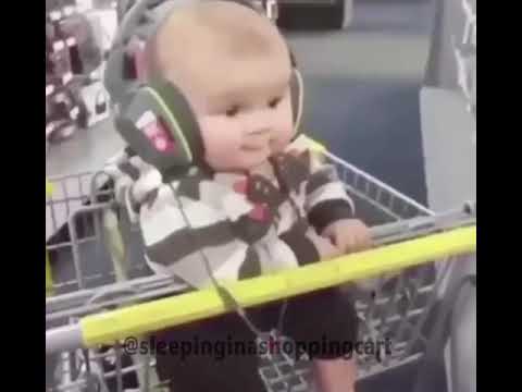 Baby listens to a good song