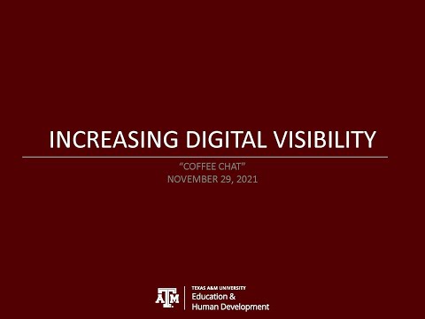 CERD COFFEE CHAT: INCREASING DIGITAL VISIBILITY Thumbnail