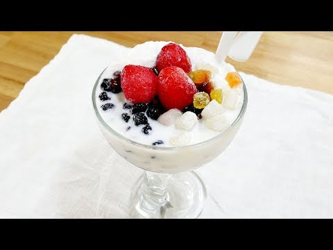 기계 없이 우유 팥빙수 만들기 ( milk ice flakes with syrup )