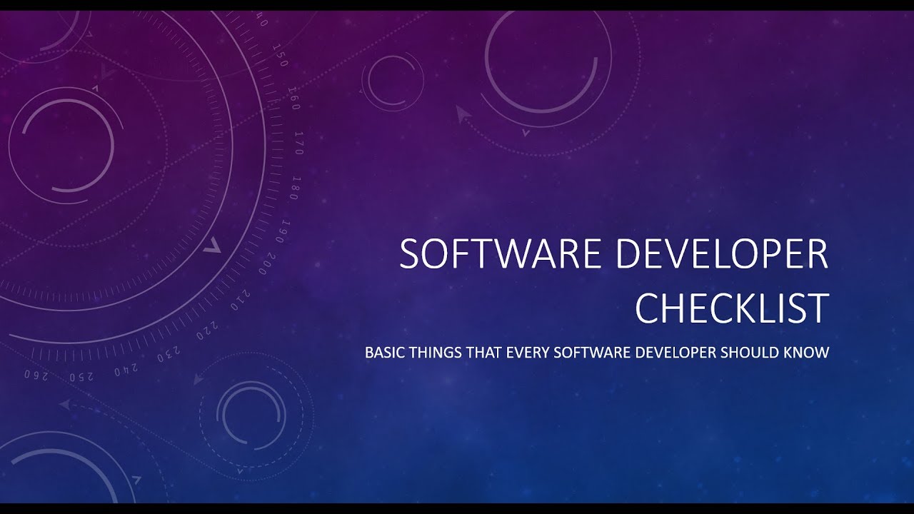 Software developer checklist - that every developer should know