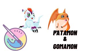 Patamon & Gomamon Speedpaint | Krita Illustration
