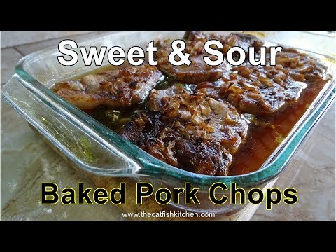 Baked Pork Chops in Sweet and Sour Sauce. Recipe Video.