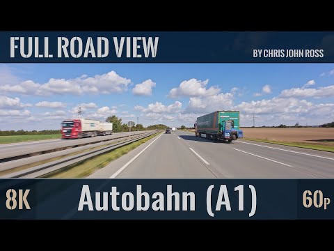Autobahn (A1), Germany: Bargteheide - Bad Oldesloe - 4K/8K