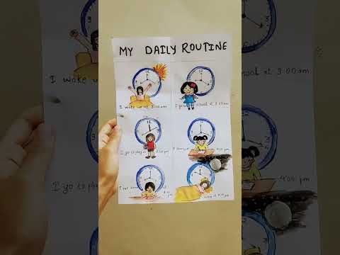 #my daily routine #kids routine #kids project #project ideas # easy drawing #clock #like #subscribe
