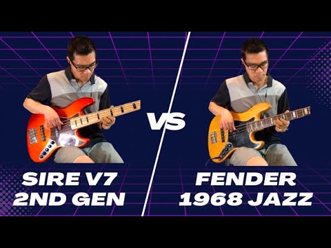 Sire V7 (2nd gen) 5 string bass vs. a Fender 1968 Jazz Bass. A sonic comparison!