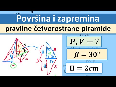 Pravilna četvorostrana piramida zadaci 8 razred.