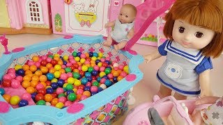 Color candy pool and baby doll play house