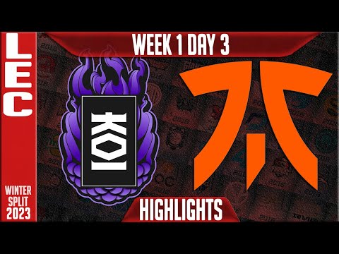 KOI vs FNC Highlights | LEC Winter 2023 W1D3 | KOI vs Fnatic