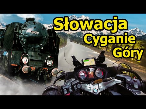 Droga Knurowska, Słowacja z widokiem na Tatry, Przełęcz nad Łapszanką i Skansen Kolejowy motocyklem.