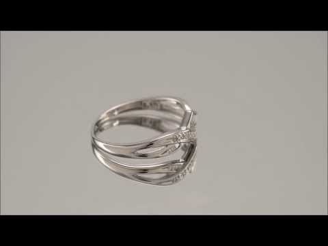 9ct White Gold 15pt Diamond Crossover Wishbone Ring - D6325