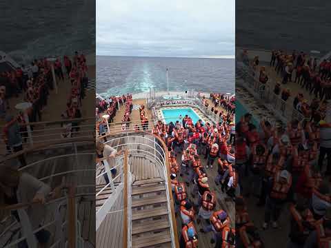 Thumbnail for Cunard QM2: ALL Staff Emergency Drill! (Life Jackets On!) #QM2 #short #Cruise