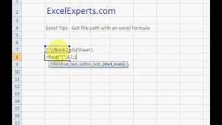 ExcelExperts.com - Excel Tips Get file path with an excel formula