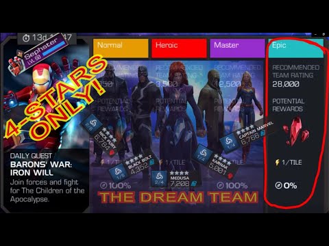 DAILY QUEST - EPIC - Baron's War: Iron Will - 4-STARS ONLY!!! April 2020 Event Quest