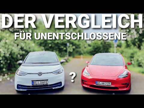 Tesla Model 3 Fahrer checkt meinen VW ID.3 / Elektroautos im Vergleich.